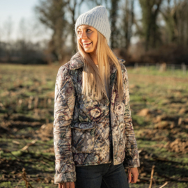 Stepped - Quilted - Classic Flowers   - Double Sided -  Mauve