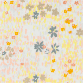 Katoen Print | Double Gauze | Yellow-Flower meadow-neon | Rico-Design