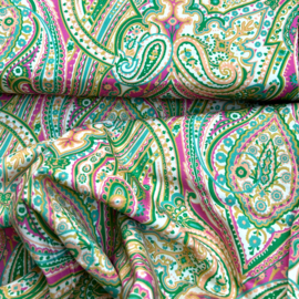 Lady Mc Elroy - Katoen Stretch - Vivid Paisley