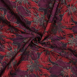 Jacquard - Double Sided -  Flowers - Purple