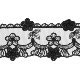 Kant - Bloemenrand - 60 mm - Zwart