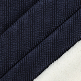 Verhees Textiles - Corduroy Faux Fur - Navy
