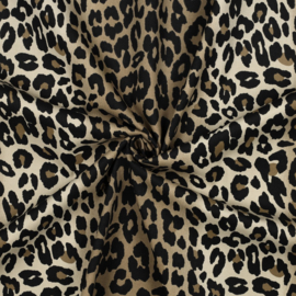 Cotton Twill Stretch - Leopard Brown