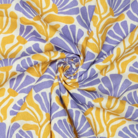 Viscose Linnen   - Sarah Flower  - Blue