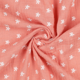 Verhees Textiles - Double Gauze Embroidery - Peach