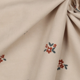 Verhees Textiles - Babycord - Flowers - Light Sand