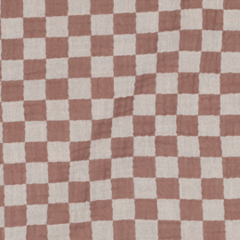 Verhees Textiles - Double Gauze - Double Sided Checks  - Beige