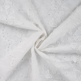 Embroidery - 3D Butterflies - White
