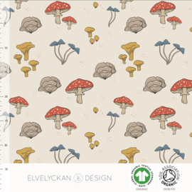 Elvelyckan design | tricot | Mushrooms - Ecru  | Organic