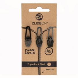 ZlideOn Triple Pack L - Ritstrekkers - Zwart