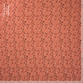 Fibremood - Viscose Crepe - Hortence - Classic Flowers - Pink Brown