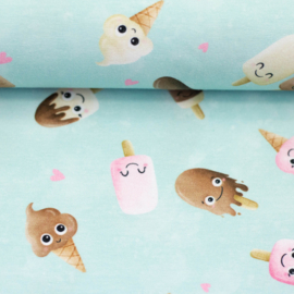 Swafing Tricot Jersey  - Too Cute to melt by mrs  Mint design - Light Blue