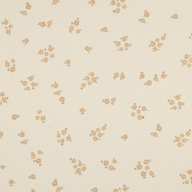 Verhees Textiles - Rib Jersey Organic - Flowers - Natural