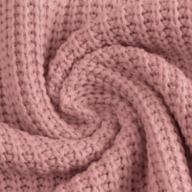 Cotton Knitted Cable  Old Rose