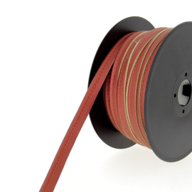 Paspelband - Imitatieleer - 10 mm - Steenrood Metallic
