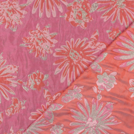 Jacquard - Double Sided - Flowers - Pink