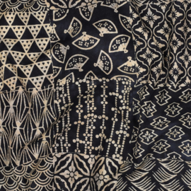 Verhees Katoen - Handcrafted Batik Cotton - Patchwork Navy