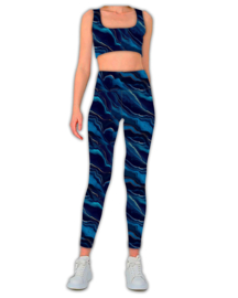 Sportswear - Yoga - Jersey Lycra - Blue Waves
