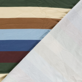 French Terry - Stripes - Green Blue Sand
