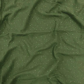 Double Gauze - Dots Gold - Vert