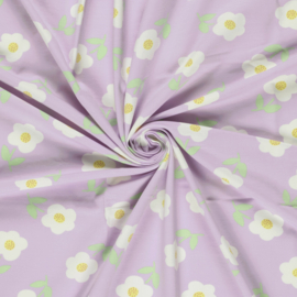 Tricot Jersey  -  Flowers - Lilac