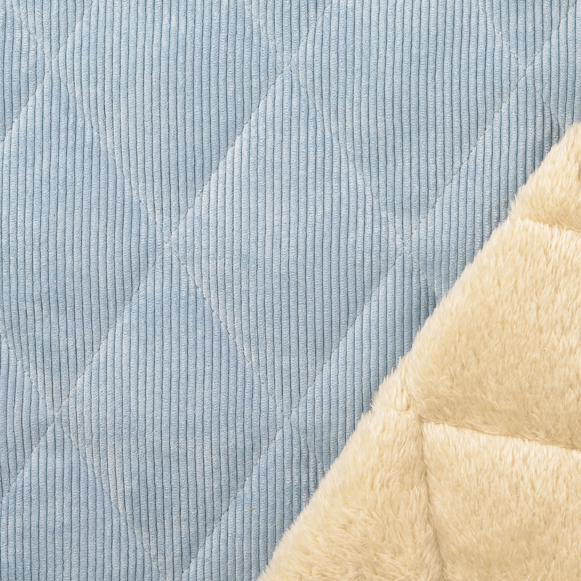 Stepped Corduroy - Double Sided Fur - Light Blue