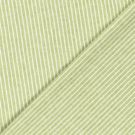 Linnen Katoen -Chambré - Streep  - Lime 023
