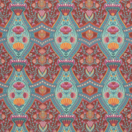 Swafing - Boho Velvet by Bienvenido Colorido - Geometric Flower - Blue Pink