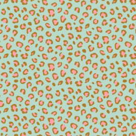 Katoen Poplin  Print | Animal Skin - Mint