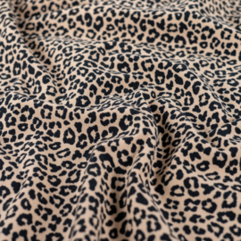 French Terry   Print - Leopard  - Sand