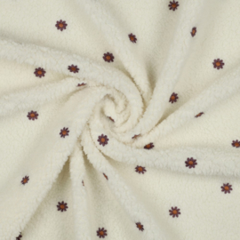 Verhees Textiles - Teddy - flower embroidery - ecru