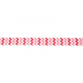 41246 elastisch biaisband zigzag roze-rood 15mm