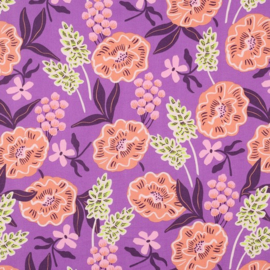 Nerida Hansen - Fine Poplin  - Fresh Flowers    - Purple