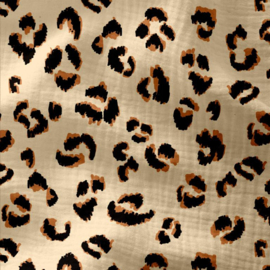 Double Gauze - Leopard Print - Sand