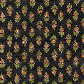 Kokka Fabrics - Coton Voile - BlockPrint - Black