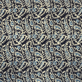 katoen Print - Voile - Batik  -  Ethnic    - Dark Blue