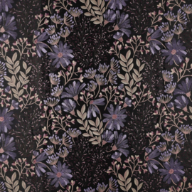 Jaquard - Flowers - Doublesided - Purple