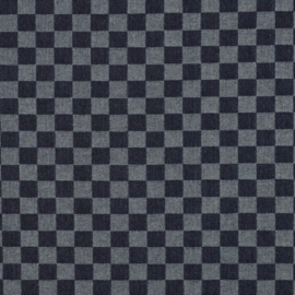 Denim Jacquard - Checks  - Indigo