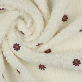 Verhees Textiles - Teddy - flower embroidery - ecru