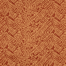 Swimpants Fabric  - Recycled  - Quick Dry  -  Batik    - Orange Brique