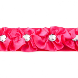 Satijnband met Strass Steen -  Fuchsia