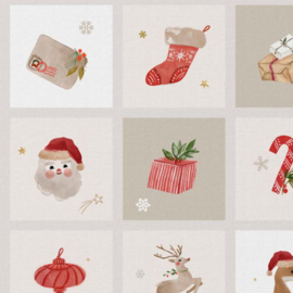 Katoen Print - Kerst - Kersttegeltjes