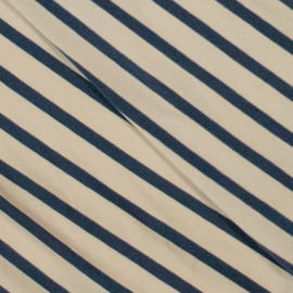 Jersey Tricot - Ilja  - Stripes - Ecru Blue