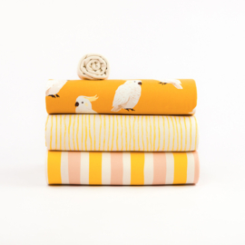 See You at Six - French Terry - Verticals  - Papyrus Creme