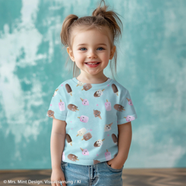 Swafing Tricot Jersey  - Too Cute to melt by mrs  Mint design - Light Blue