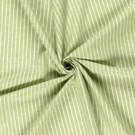 Linnen Katoen -Chambré - Streep  - Lime 023