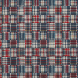 Verhees Textiles - Double Gauze Checks - Double Sided -  Blue Patchwork