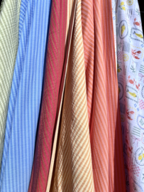 Double Gauze - Stripes -  Doublesided - Peche Tangerine