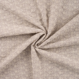 Katoen Broderie Melange - Jenny - Sand