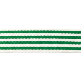 Tassenband Katoen | Streep - Grasgroen | 4cm breed